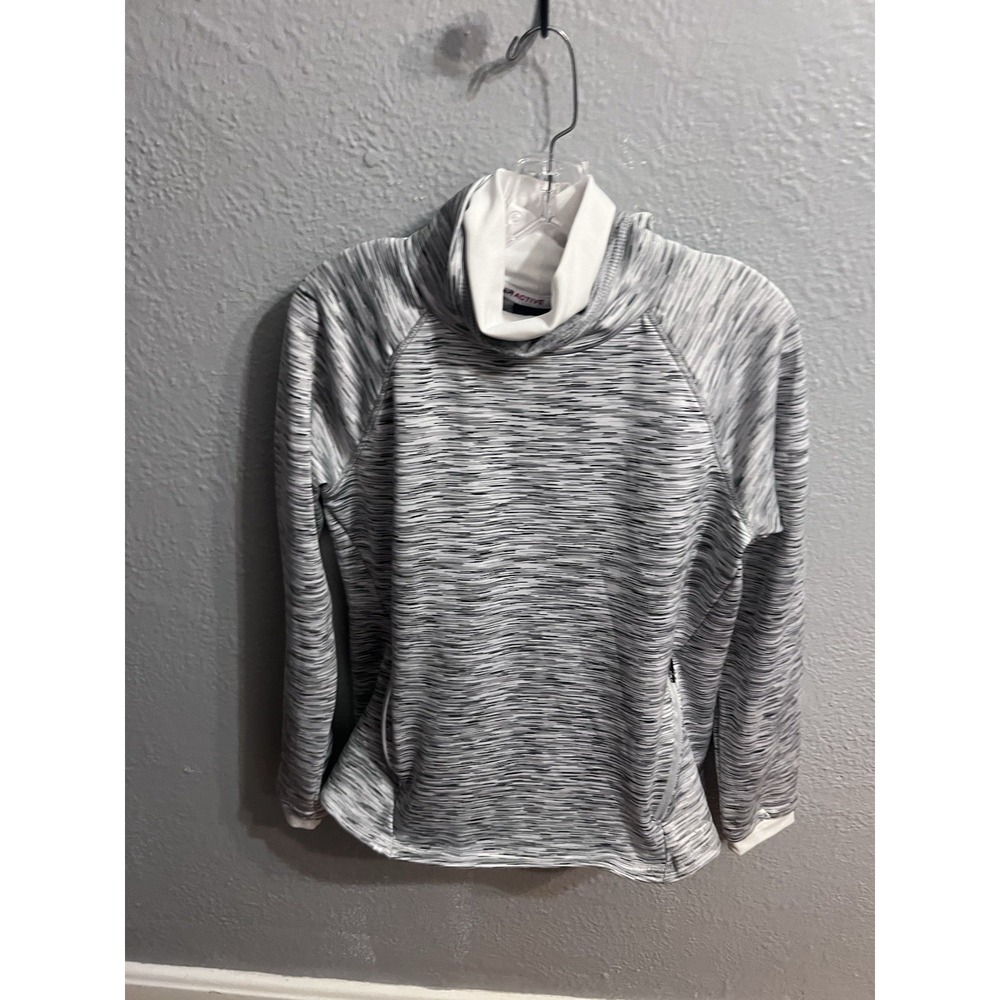 Womens Spyder Active size Large Gray  Mock‎ Neck Layered Pullover Athletic Shirt